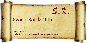 Svarz Kamélia névjegykártya